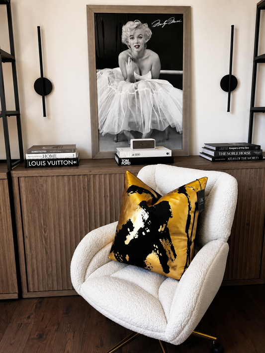 The Gilded Muse Pillow - Noir