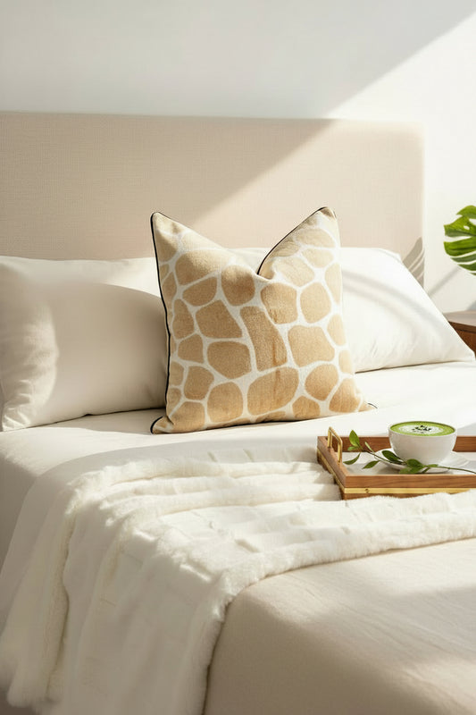 Giraffe Velvet Pillow | Safari Collection