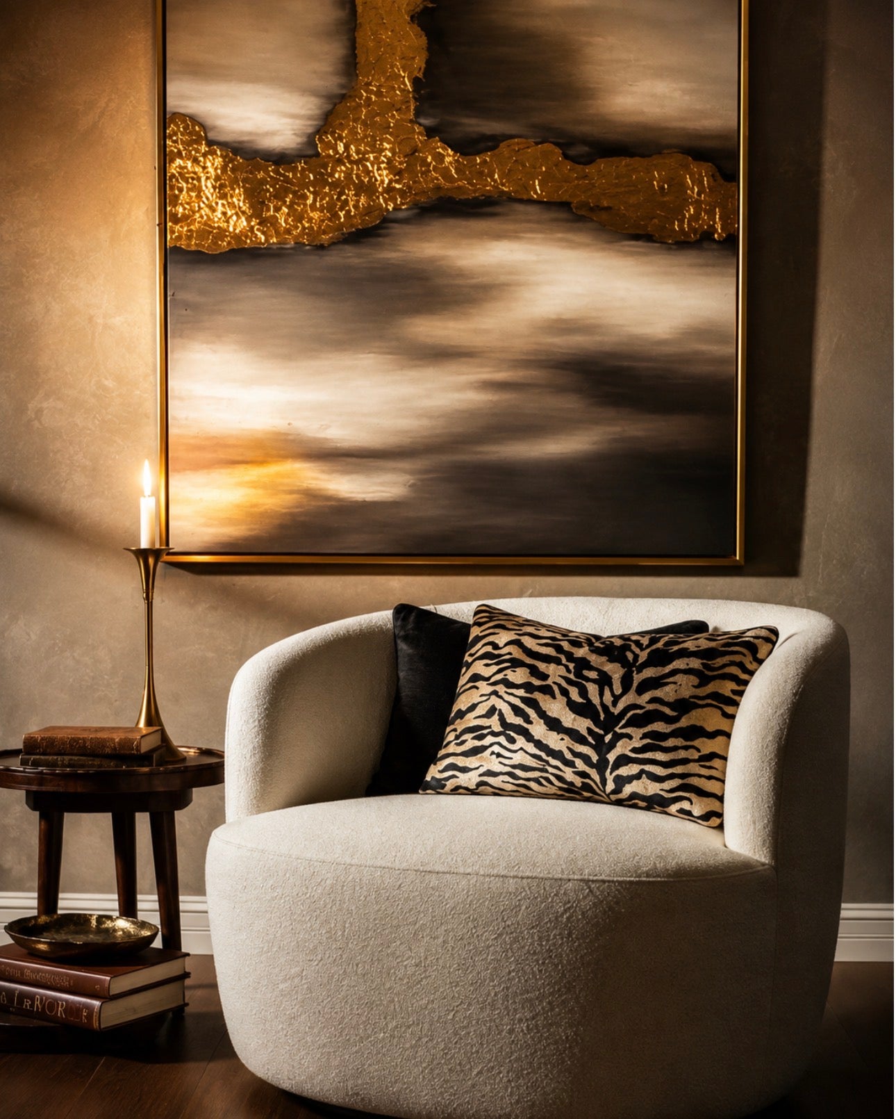 Tiger Print Velvet Pillow | Safari Collection